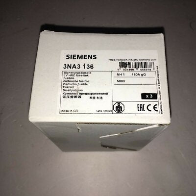 SIEMENS CARTUCHO FUSIBLE T 000 160A 500V GL-GG