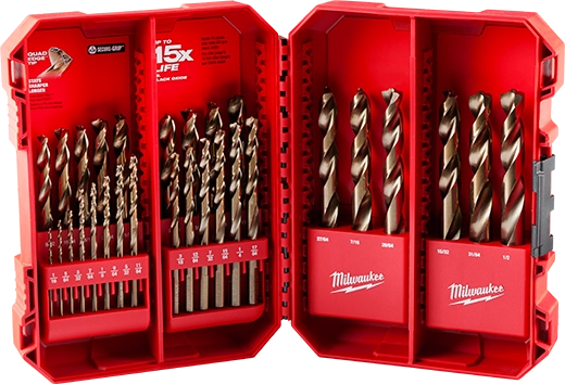 MILWAUKEE JUEGO DE BROCAS DE COBALTO RED HELIX 23 PIEZAS