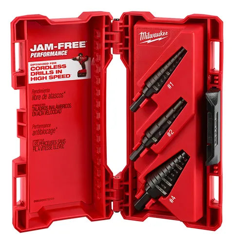 MILWAUKEE 3PZAS KIT DE BROCAS ESCALONADAS (#1 #2 #4)