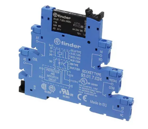 FINDER RELEVADOR ENCAPSULADO 7AMP 24VAC 4P2T 14PIN C/PULSADO