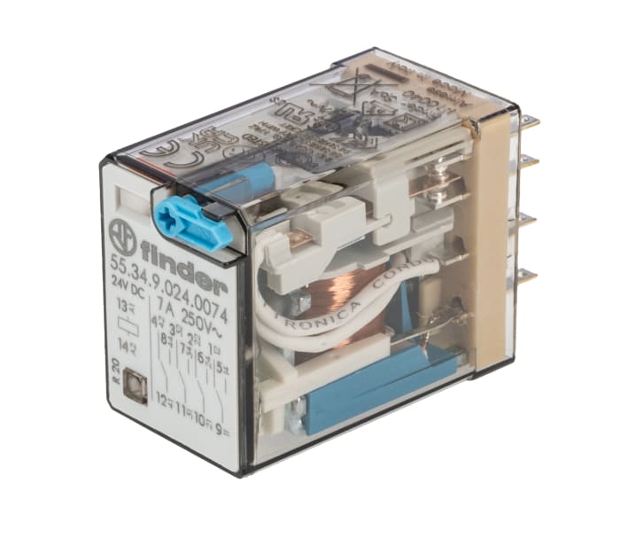 FINDER RELEVADOR DE POTENCIA 4PDT 24VDC 7AMP SERIE 55
