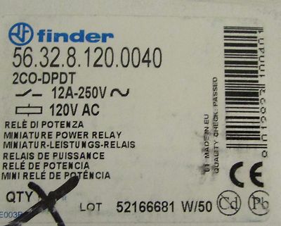 FINDER RELEVADOR DE POTENCIA 12AMP 12VDC 2P2T 8PIN
