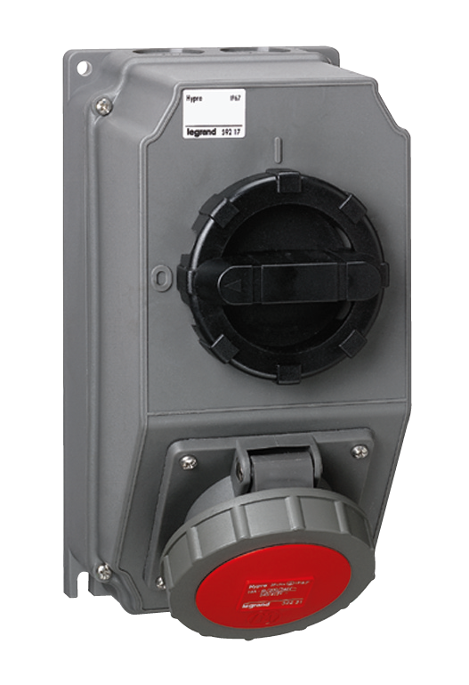 LEGRAND TOMA C/INTERRUPTOR 3P+T 440/4 11H ROJO IP66/67 HYPRA