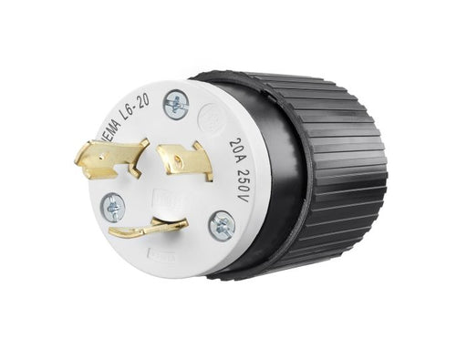 BRYANT LKG PLUG 20A 250V L6-20P B/W 70620NP
