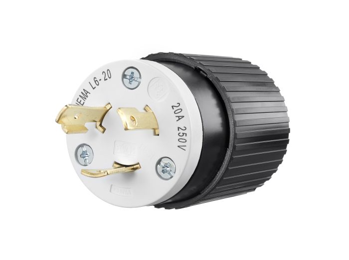 BRYANT LKG PLUG 20A 250V L6-20P B/W 70620NP