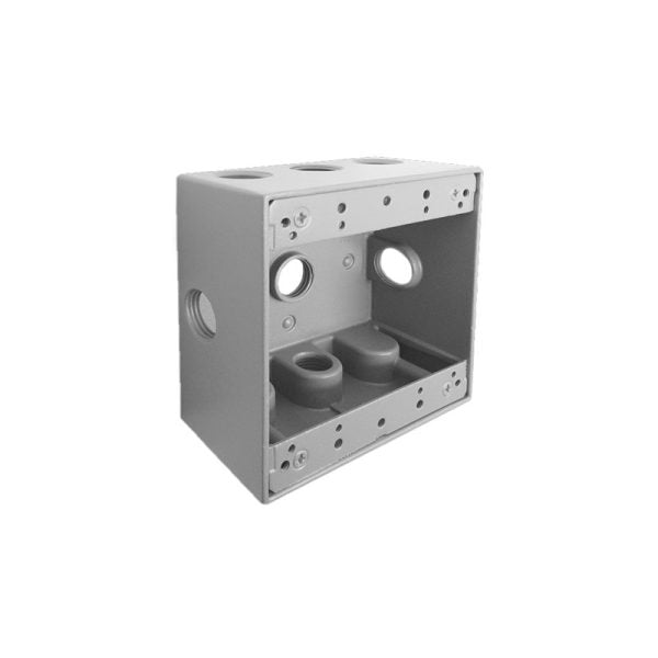 ARGOS CAJA CUADRADA DE ALUMINIO CON 5 ORIFICIOS DE 1/2