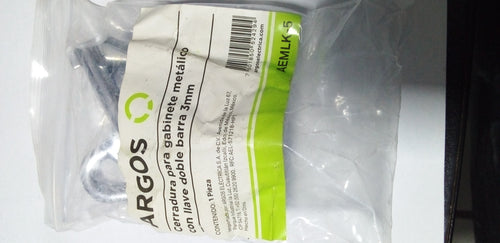 ARGOS CERRADURA P/GABINETE METALICO LLAVE DOBLE BARRA 3MM