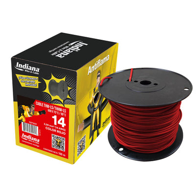 INDIANA CABLE 14 ROJO THHW CAJA 100 MTS