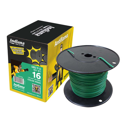 CABLE INDIANA 16 AWG VERDE METRO