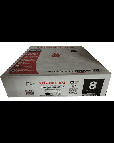 VIAKON CABLE 8 BLANCO THHW ROLLO 100 MTS