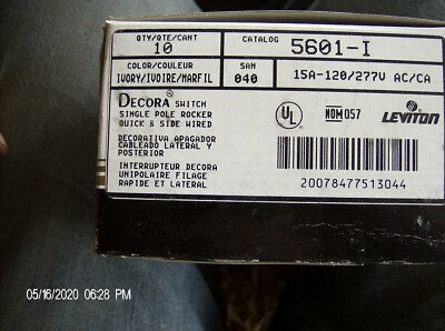 LEVITON DECORA APAGADOR 15A 120/277V COLOR MARFIL