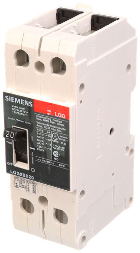 INT AUT LGG2B020L  UL489 2 P IN= 20A  600Y/347V AC  65 kA A 480 V  25 kA A 600 Y/347 V