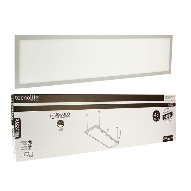 TECNOLITE INTERIOR EMP LED 45W100-240V4000K DOMUS II PAN-LED-L/45/40/S