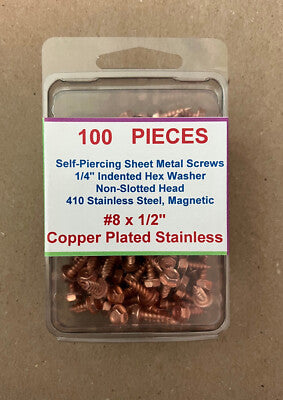 TORNILLO DE COBRE 1/2" X 1" CON RONDANA