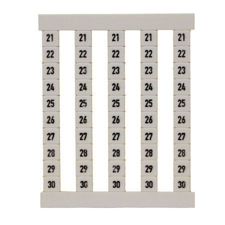 WEIDMULLER PLANILLA C/50ETIQUETAS P/CLEMA DEK5 FS 21-30 VERTICAL