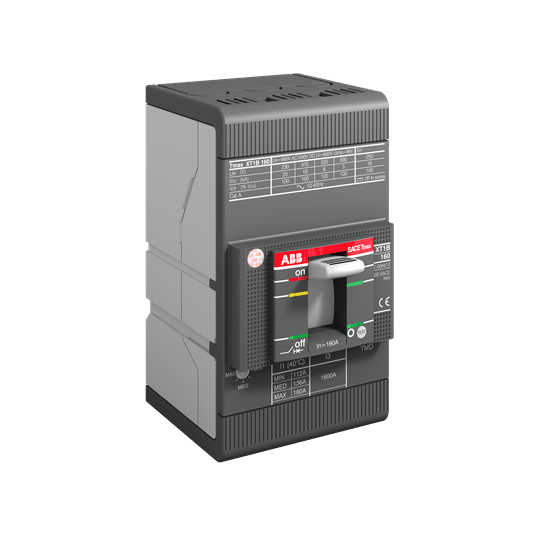 ABB INTERRUPTOR SACE TMAX XT1C DE 160A 3P SIN TERMINALES PARA