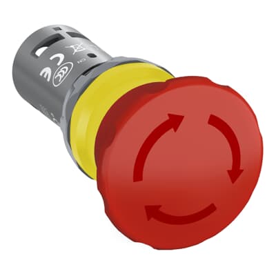 ABB CE4T-10R-02 BOTON HONGO PARO EMERG. ROJO GIRAR/RESTABLECER NO ILUM40MM INCLUYE 2NC . SERIE COMPACTA