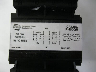 HAMMOND POWER TRANSFORMADOR 1F 75VA PRIM 480/240V SEC 24/12V