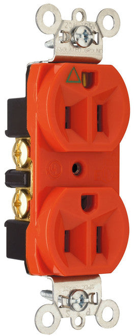 HUBBELL CONTACTO DUPLEX 15A 125VAC NARANJA