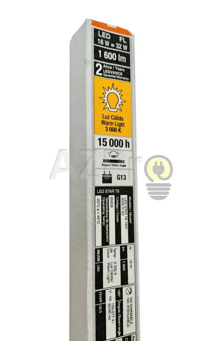OSRAM TUBO T8 16W LED 3000K 120CM 127-277V