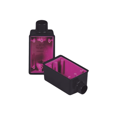 RAWELT CAJA RECTANGULAR PVC 1" PURPURA