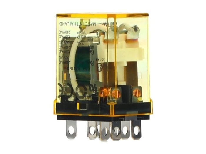 IDEC MINIATURE RELAY W/INDICATOR 8-BLADE 10A 24VDC