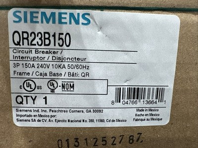SIEMENS INTERRUPTOR QR 3P 150A 240VAC 10kA