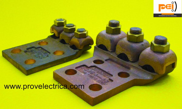 BURNDY TERMINAL 3/0-4/0 2 BARRENOS 1/2" 2 OPRESORES