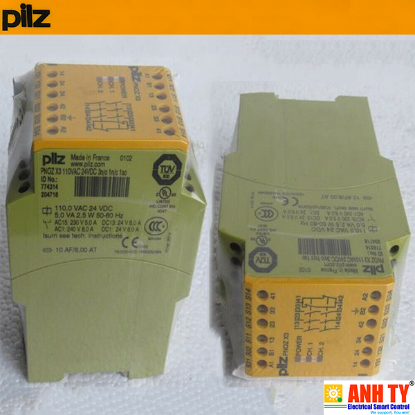 PILZ SAFETY RELAY 110VAC/24VDC 3NO 1NC 1SO 774314