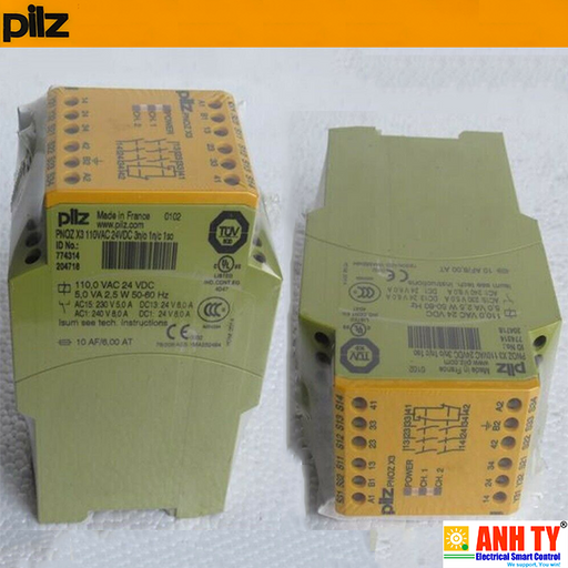 PILZ SAFETY RELAY 110VAC/24VDC 3NO 1NC 1SO 774314