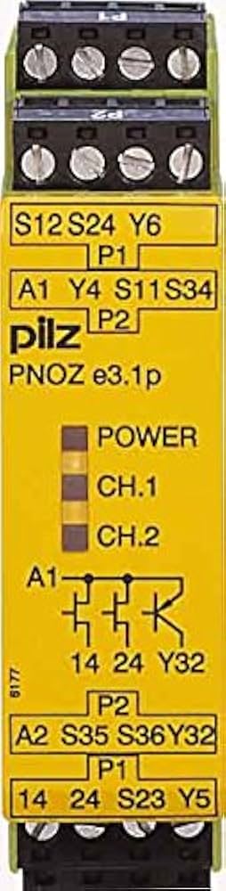 PILZ SAFETY RELAY PNOZ E3.1P 24VDC 2SO