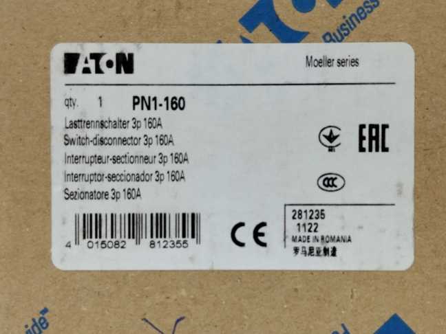 MOELLER SECCIONADOR 3P 160AMP 281235