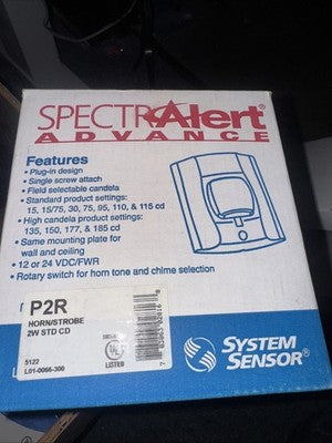 SYSTEM SENSOR SPECTRALERT HORN/STROBE WALL STD CANDELA RED