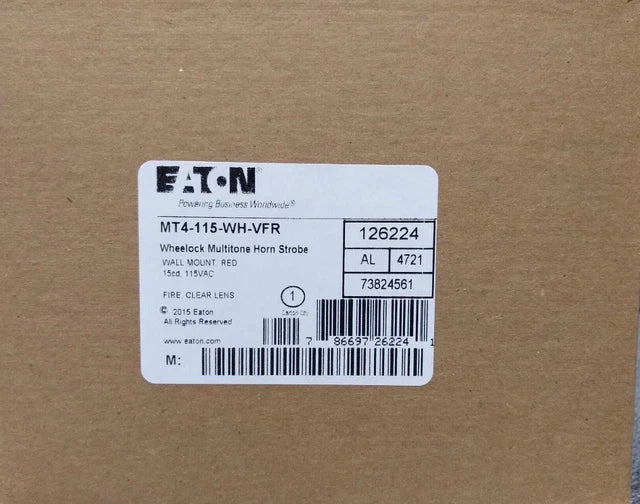 EATON/WHEELOCK ALARM MULTITONE 115VAC 75DB RED