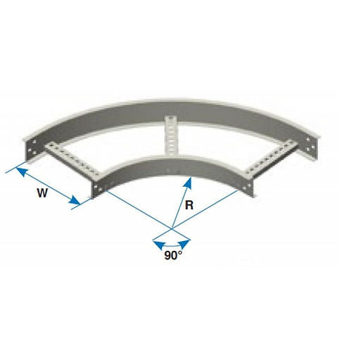MACSE CURVA HORIZONTAL ANCHO 12 RADIO 8 45 GRADOS