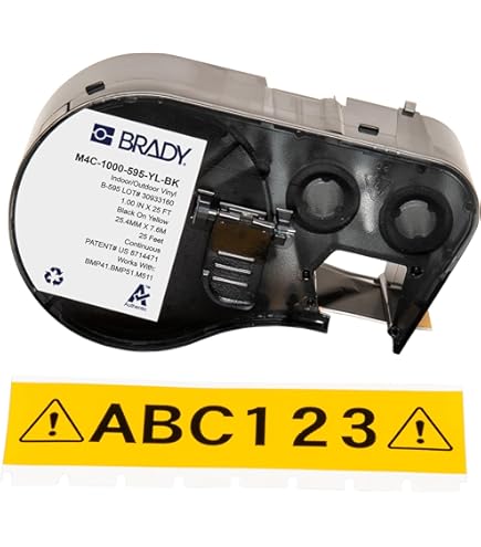 BRADY ETIQCONTINUA VINILO 1" 1WINX 25L FT NEGRO EN BLANCO