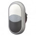 MOELLER PULSADOR DOBLE NEGRO +/- LENTE BLANCO