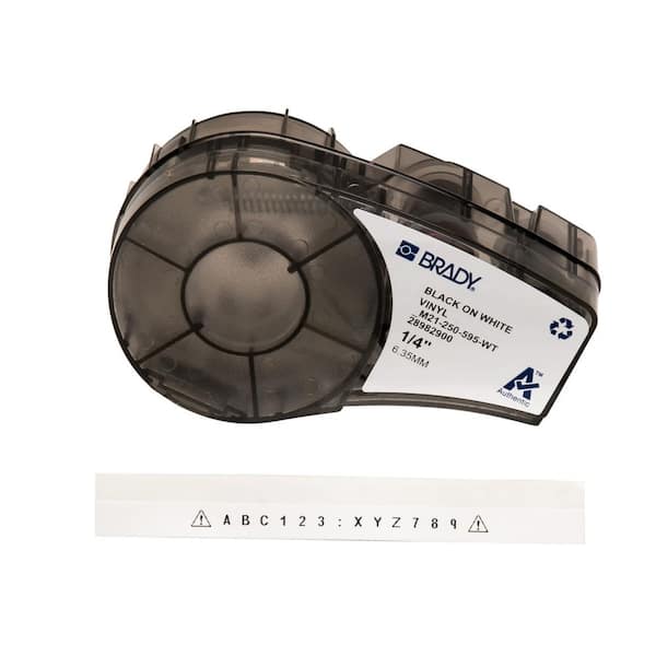 BRADY LABEL PRINT CARTRIDGE BLACK ON WHITE VINYL FOR BMP21