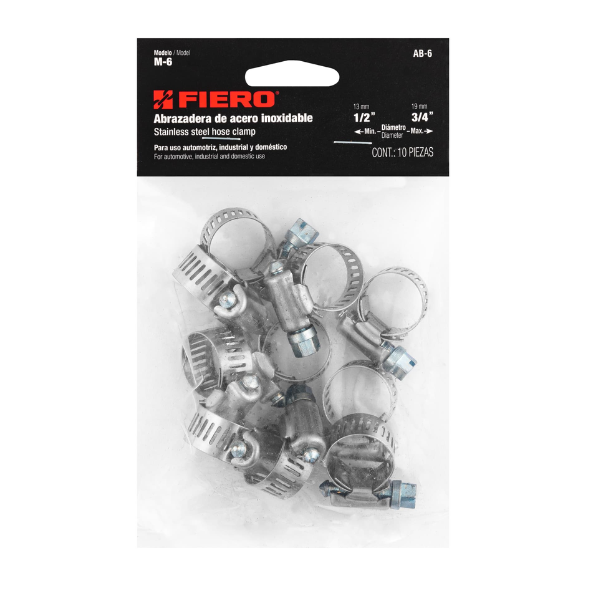 TRUPER ABRAZADERA NO.8 16-23MM INOXIDABLE