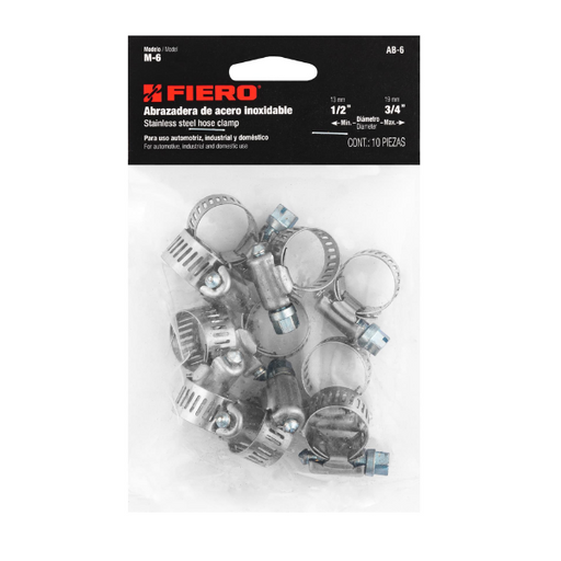 TRUPER ABRAZADERA NO.8 16-23MM INOXIDABLE