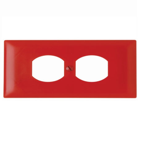 LEVITON PLACA P/CONTACTO DUPLEX CON LEYENDA EMERGENCY ROJA