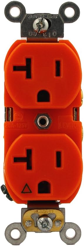 LEVITON RECEPTACULO DPLX 20A 250V 2P3H NARANJA