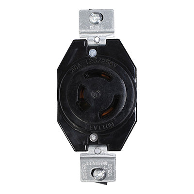 LEVITON CONTACTO FIJO IND. 3P 3H 50A 125-250V NEGRO