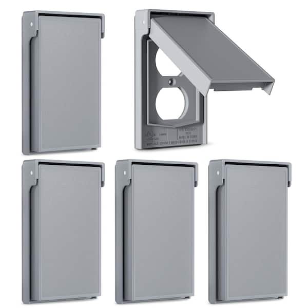 LEVITON PLACA P/INTEMPERIE ALUM/ZINC P/CONTACTO DUPLEX C/TAPAS