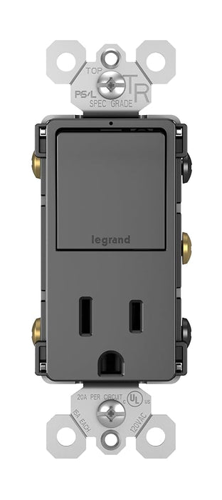 LEVITON CONTACTO C/INTERRUPTOR 15A 120VAC NEGRO S/PLACA