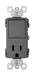 LEVITON CONTACTO C/INTERRUPTOR 15A 120VAC NEGRO S/PLACA