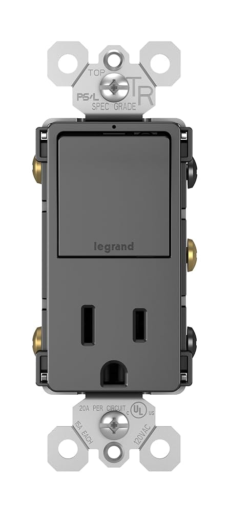 LEVITON CONTACTO C/INTERRUPTOR 15A 120VAC NEGRO S/PLACA