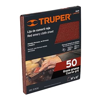 TRUPER LIJA DE ESMERIL GRANO 80 ROJA