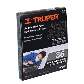 TRUPER LIJA DE ESMERIL GRANO 80 NEGRA