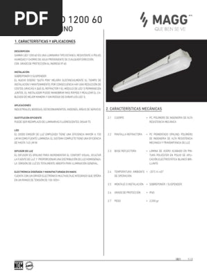 MAGG GAMMA LED 1200 60W 100-305V AFP 40K GR OP FIJA